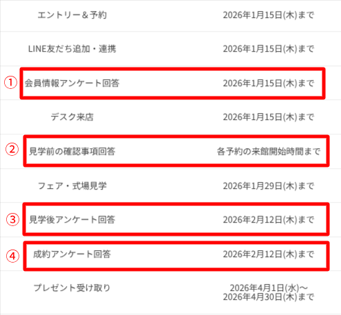 ハナユメキャンペーンのアンケート種類と回答期限